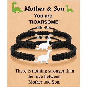 Mother Son Dinosaur Bracelet Christmas Valentines Birthday Gifts Daily Clothing Decor