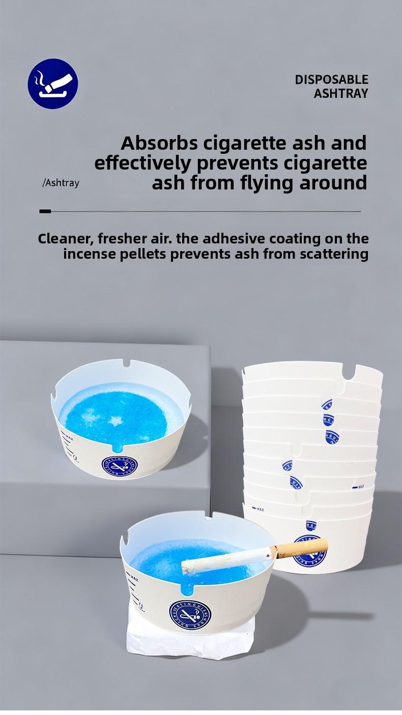 Disposable Ashtray 25-Pack, Portable & Eco-Friendly Paper Ashtrays with Deodorizing Gel, for Indoor Outdoor Use, Travel, Car Cup Holder, Parties and Camping