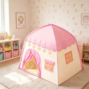 Outdoor Fun Kids Play Tent, Outdoor Play Equipment, Castle Playhouse for Boys Girls, Portable Play House, Secret Base & Sleep Tent, Beach Party Toy, Ideal Birthday & Holiday Gift, No Accessories & Lights