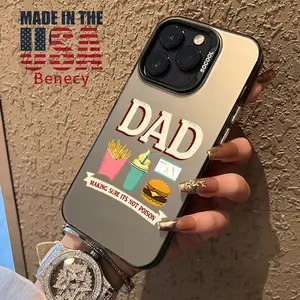 Cartoon Dad Pattern Phone Case for iPhone 15 16 14 Pro Max 13 12 11 XR XS Plus E Shockproof Drop Protection Durable PC Smartphone Cover Cellphone Protective