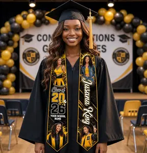 Custom Your Design Text Logo Graduation Stole, Personalized Graduation Print Sash with Name, Class of 2026 Nursing Stole, First Generation