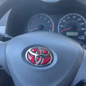1 Count Carbon Fiber Car Steering Wheel Emblem Badge Sticker, Car Interior Decorative, Auto Accessories for Toyota Corolla, Avalon, Supra, Yaris, Prado, Prius and RAV4, Car Accessory