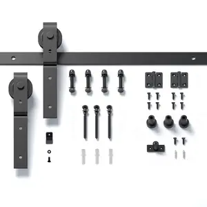 40" Bi-Folding Sliding Barn Door Hardware Kit for 2 Doors,Smoothly&Quietly,Black Track J Shape Roller-[Doors not Included] green  glass  door