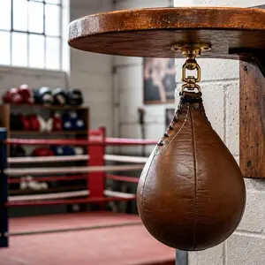 G4 Cow Hide Leather Boxing Speed Bag with Hanging Swivel, Adjustable Hook, Lightweight Inner Latex Bladder, Fast Response & Superior Durability for MMA, BJJ Training
