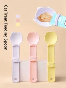 3 Pcs Cat Strip Squeeze Spoon, No-Mess Feeder for Lickable Puree & Wet Treats，No Sticky Hands!