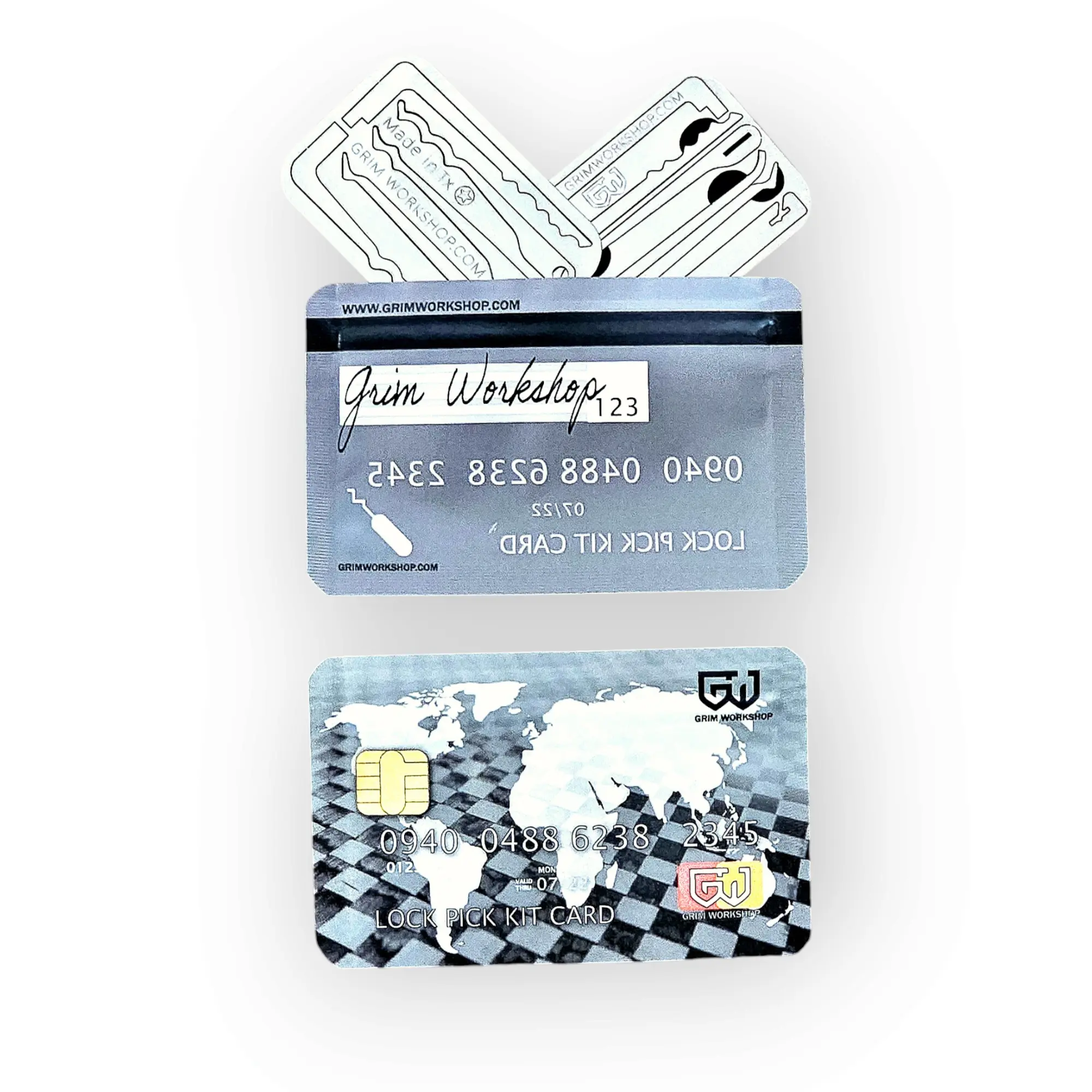 Lock Pick Stash Card: Credit Card Size Waterproof EDC Wallet Pouch