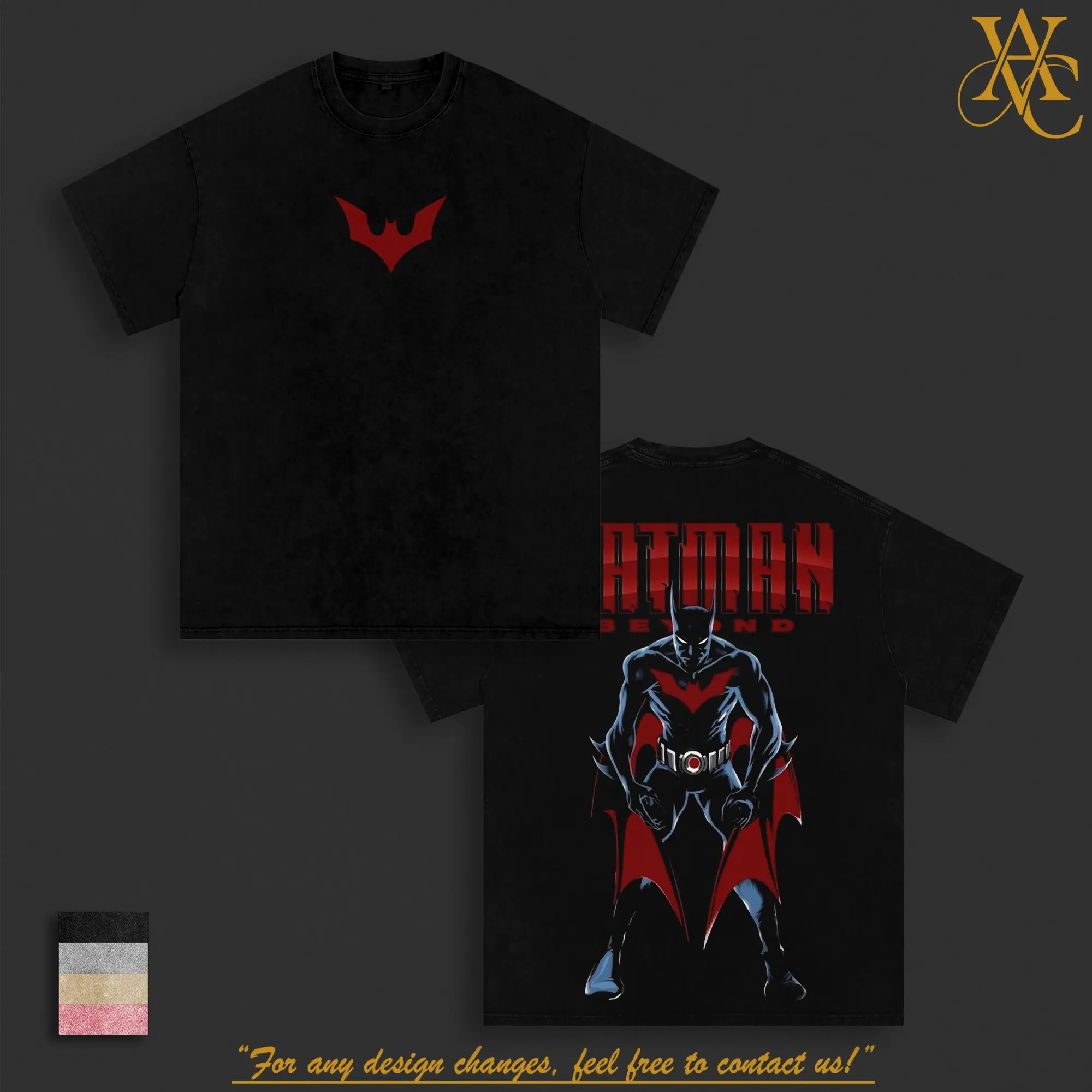 Future Dark Knight Graphic Tee & Hoodie Cyber Vigilante V2 Illustration Washed Black Heavyweight Oversized Fit Premium Cotton Streetwear T-Shirt