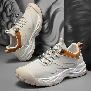 GGOR Men's Height Increasing Lift Shoes - Non-Slip Upper & PVC Sole, Breathable Cushioning Suitable for Outdoor Sports, Casual Wear,, Low-Top Sneakers for Height (Dad Shoes)