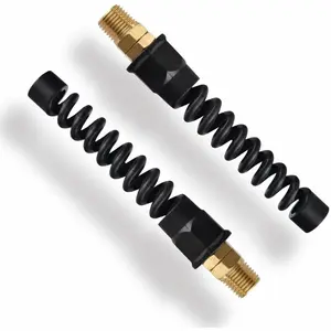 Pro Air Hose Reusable Fitting, Reusable Strain Relief Fittings, 1/4"NPT Reusable Strain Relief Replacement Fitting Rigid, Suitable for 1/4-inch Flexibility Polyurethane Air Hose