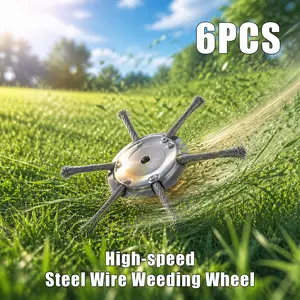 Universal Steel Wire Trimmer Head | 5mm Shaft Heavy-Duty Brush Cutter Attachment for Electric Cordless Trimmers, Grass Moss Rust Removal