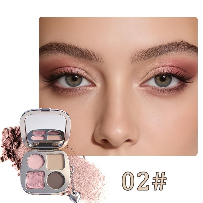 4-Color Shifting Eyeshadow & Blush Palette - Buildable Shimmer Highlighter with Blue, Purple, Red & Gold - Perfect for Winter Galas, Valentine’s Dates & Gift Giving！