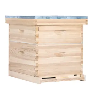 MayBee Hives Langstroth Bee Hive Starter Kit, Cedar Wood Bee Hive Kit  include Deep Bee Box And  Medium Super Box With Wooden Frame And Beeswax Plastic Foundations for Beginners Pro Beekeepers , Best Garden Beekeeping Equipment Beekeeping Supplies