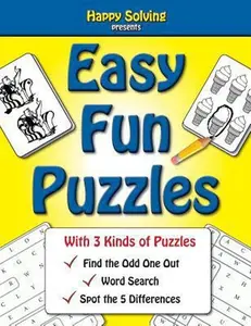 USED-Easy, Fun Puzzles: Word Search, Find the Odd One Out and Spot the Differences by Happy Solving, Editor of (Paperback)