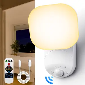 【Christmas Gift】Closet Lights Battery Operated, Rechargeable Wall Lights, Motion Sensor Light Indoor LED Lamp with Remote, Magnetic Wireless 3Color Temperatures & Dimmable Light for Closet Porch Stairs Hallway Garage