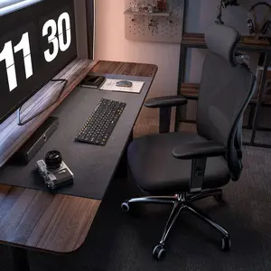M18 Ergonomic Office Chair for Big and Tall People Adjustable Headrest with 2D Armrest Lumbar Support and PU Wheels Swivel Tilt Function Black