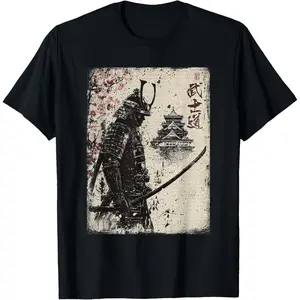 Casual Round Neck Shortsleeve Fashion Cotton Graphic Tees Streetwear Cyberpunk Samurai Y2K Manga Anime Japanese  T-Shirt