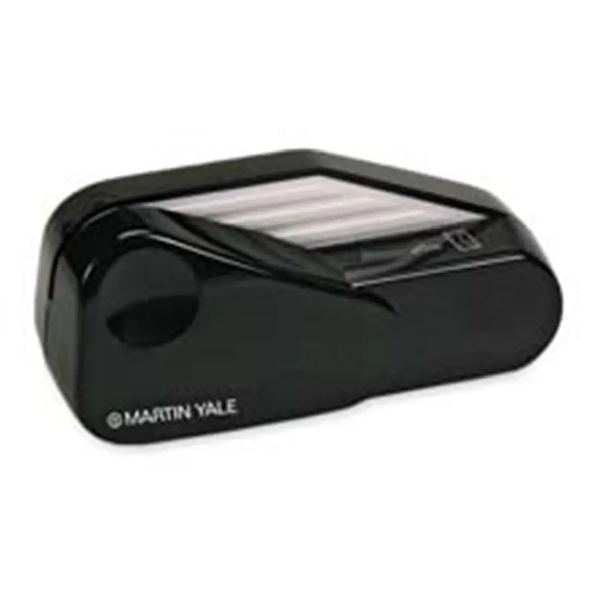 Premier-Martin Yale Handheld Electric Letter Opener - 5.50in x 1.75in x 2.50in Black Compact Office Gadget with Fully Enclosed Rotary Blades, Auto Open, Trims Neatly Without Ripping, Prevents Accidental Injury, Portable Home Office Tool