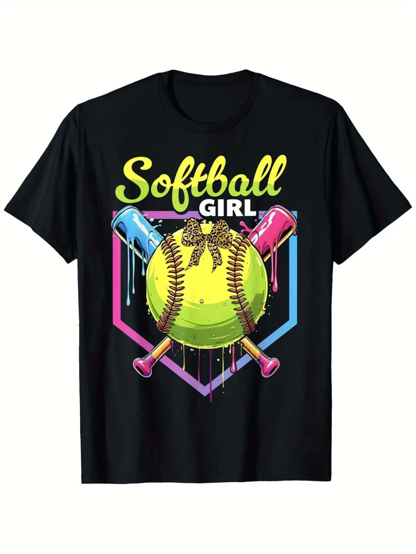 T-shirt De Baseball Pour Enfant Manches Raglan – Haut De Frappe Softbal Tee-ball, Rouge Imprimé