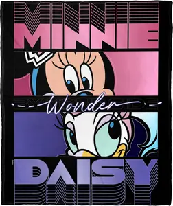 DISNEY CLASSIC Minnie and Daisy Throw Blanket, Soft Cozy All-Season Camping & Travel Blanket with Vibrant Floral Print, Durable Lightweight for Outdoor Adventures