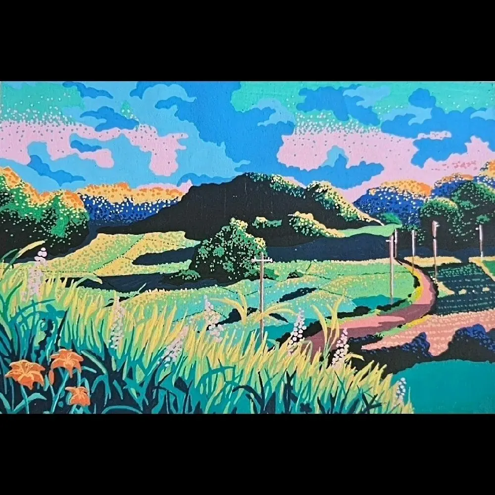 Ghibli field painting print