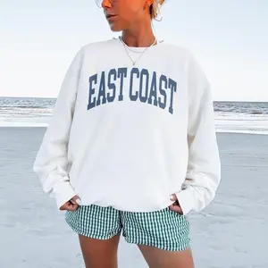 East Coast Sweatshirt Vintage Varsity Aesthetic – Trendy Travel Destination Unisex Crewneck Gift
