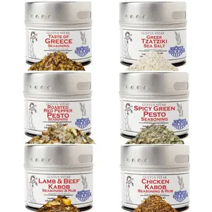 Greek Seasoning Gift Set - Tastes of Greece - Gift Set of Six Small Batch Artisanal Spice Blends