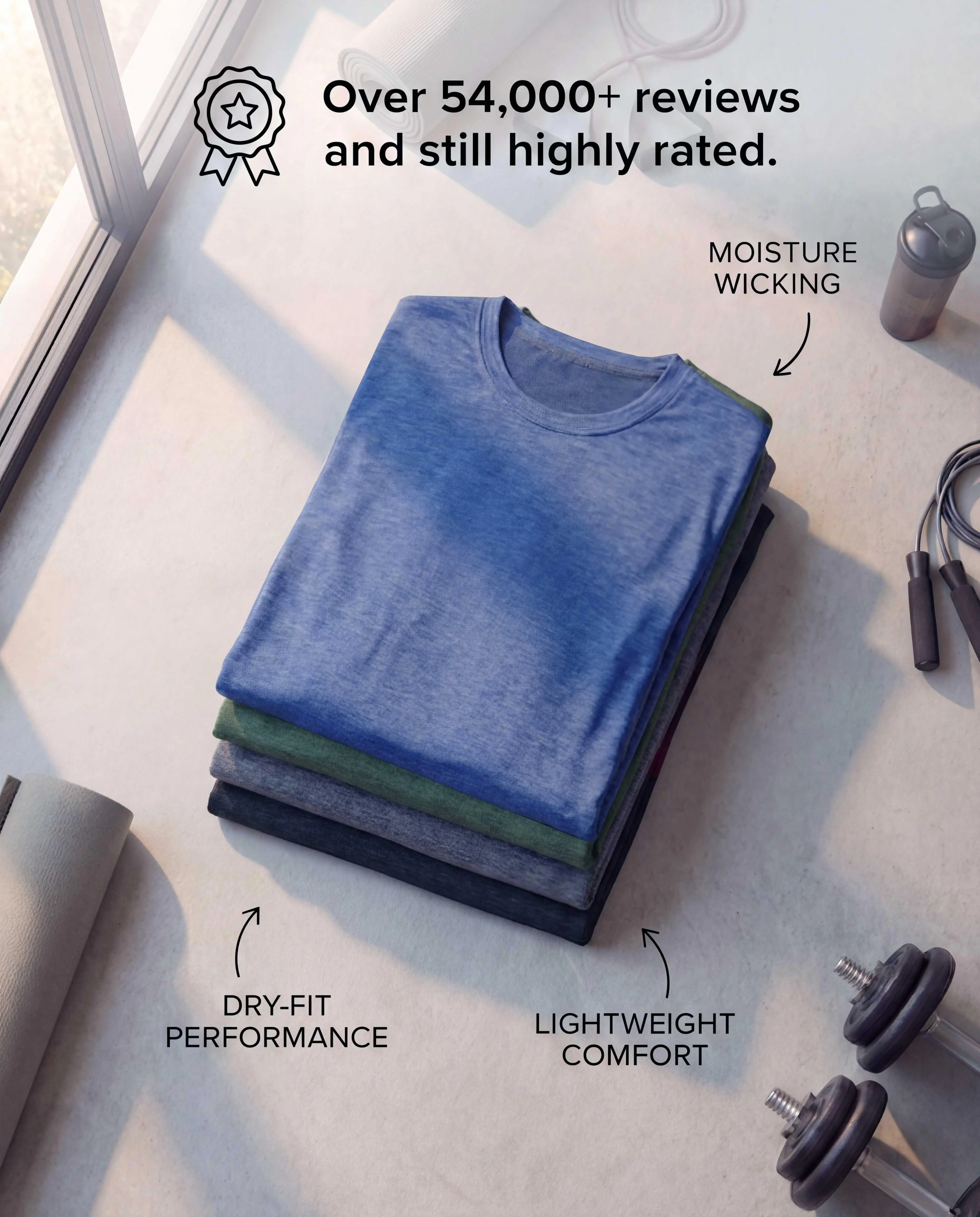 Real Essentials 4 Pack: Mens Long Sleeve Dry Fit T Shirts Hiking Fishing Workout Gym Work Sun UPF 50 Wicking Running Tee