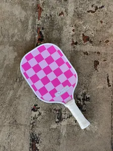 Pink Checkered Pickleball Racket