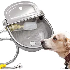Automatic Dog Water Bowl Dispenser Large Size Pet Waterer Feeder Stainless-Steel Water Trough for Poultry and Small LivestockFFApexActive6AB11Monlisse