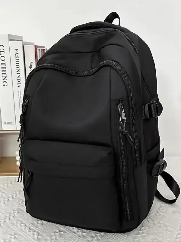 Solid Color Large Capacity Backpacks, Waterproof Durable Backpack for Daily Travel Work Commute, Casual Bag Gifts for Wife, Stylish Daypack, must have accessory, everyday carry, work ready, daily essentials