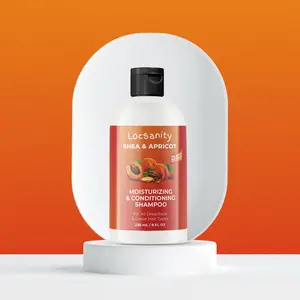Locsanity 2-in-1 Shea Apricot Liquid Shampoo & Gentle Conditioner, 12 oz Moisturizer for Kinky Coily Curly Hair - Hydrating, Cleansing Haircare Cleanser with Shea Butter & Apricot Kernel Oil Blend