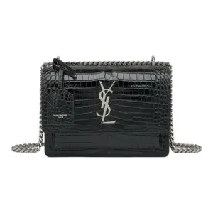 Pre-owned Yves Saint Laurent leather Shoulder Bags SAINT LAURENT Saint Laurent SUNSET Monogram Crocodile Embossed Shoulder Bag
