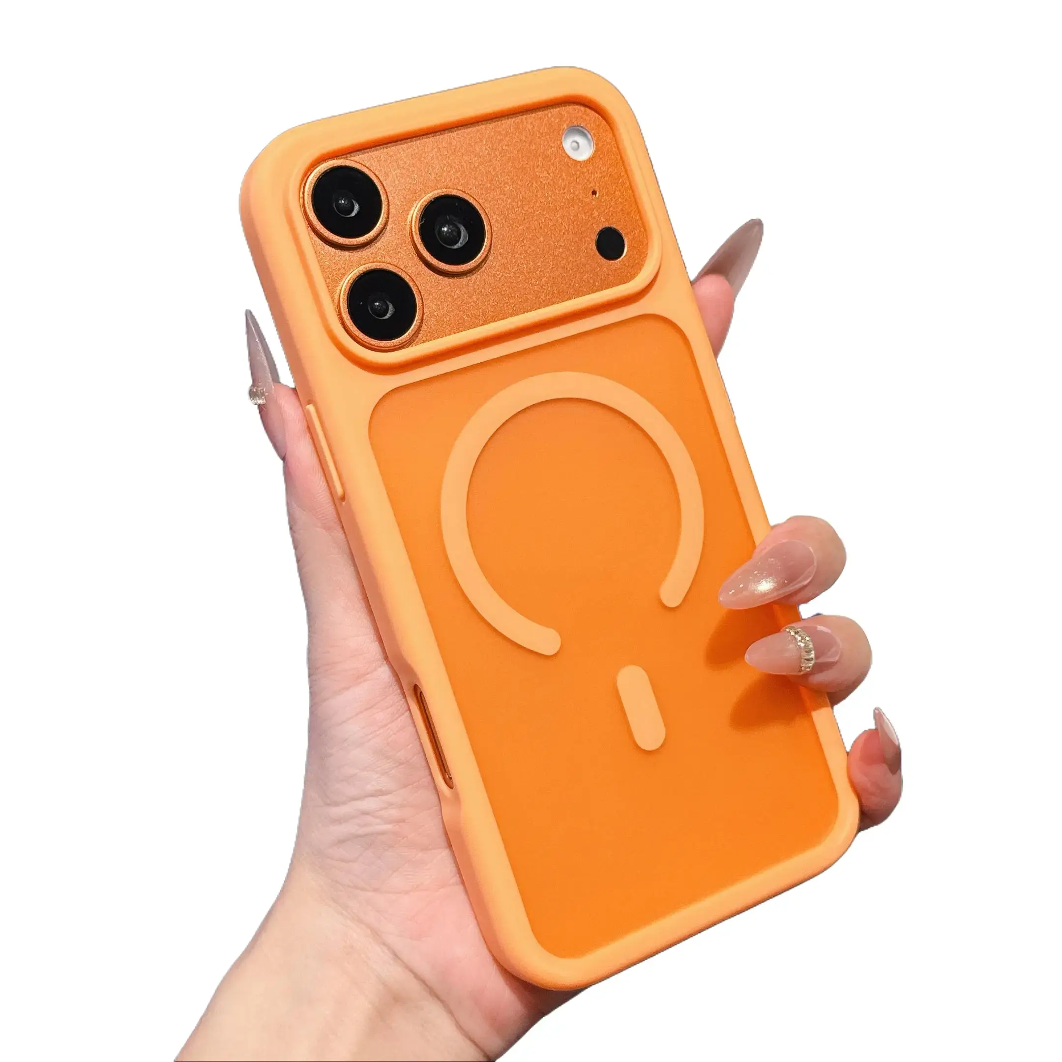 Premium TPU Magnetic Frosted Shockproof Smartphone Case - Colorful Large-Hole Design, Matte Finish, Compatible with iPhone 11-17 Pro Max, Wireless Charging Support, Ideal Mobile Phone Accessory
