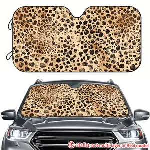 1pc beige leopard print pattern car sun visor 2D high-definition printing, car sun visor effectively blocks sunlight, suitable for SUV, General Motors, RV front windshield decoration