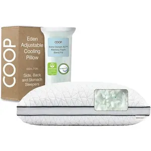 COOP Sleep Goods Eden Adjustable Memory Foam Pillow – Cross-Cut Foam + Microfiber Oomph Fill, Add/Remove for Custom Loft & Firmness, Breathable Lulltra Cover, Machine Washable, Hypoallergenic, CertiPUR-US & GREENGUARD Gold Certified, Pillows For Sleeping,