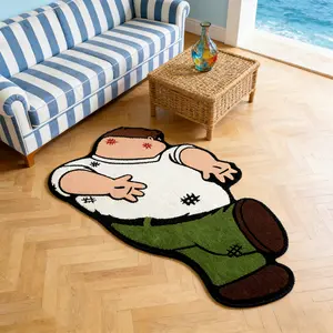 Creative Cartoon Character Plush Rug, Soft Comfortable Bedside Mat for Young Adults, Perfect for Living Room Bedroom Closet Vanity Area, Cartoon Pattern Rug