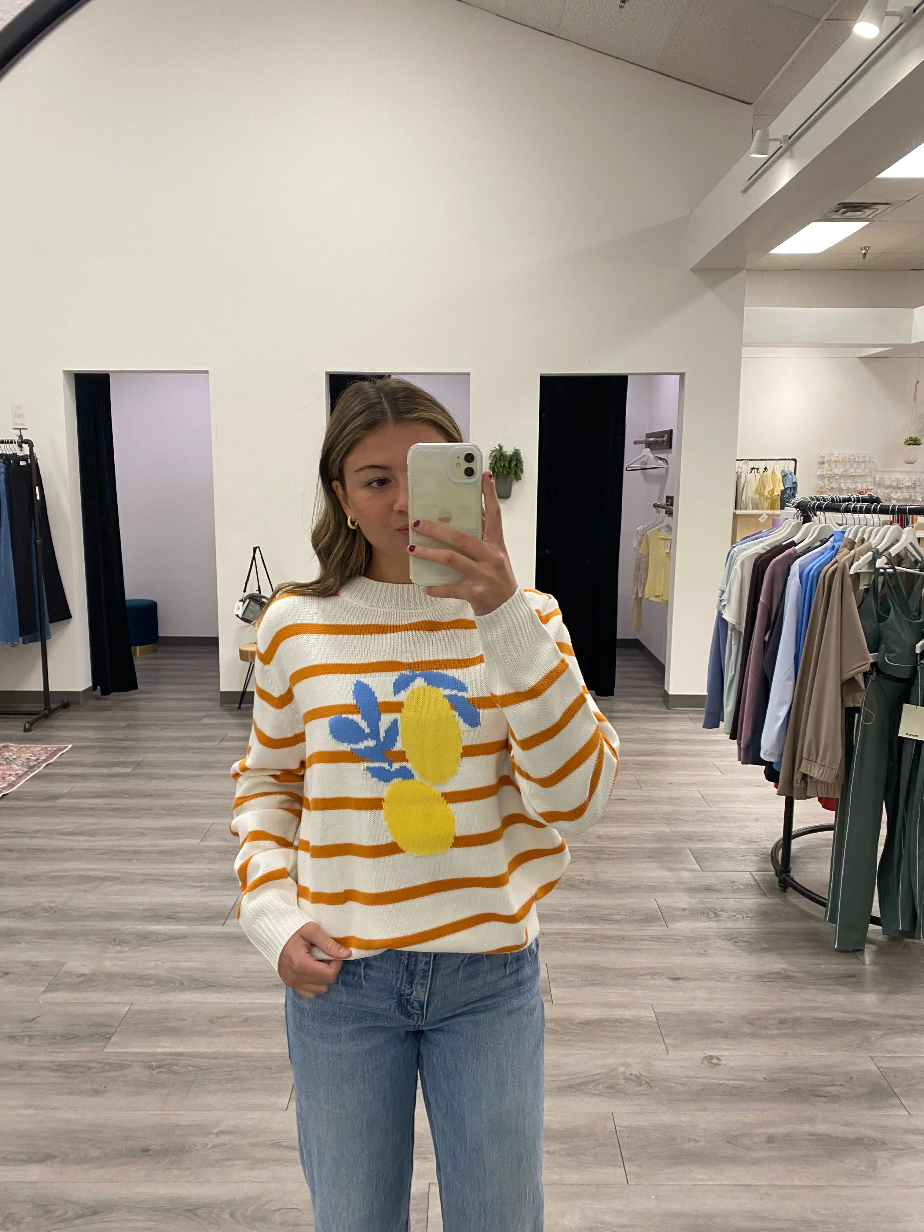 Lemon Striped Sweater – Lightweight Knit Pullover