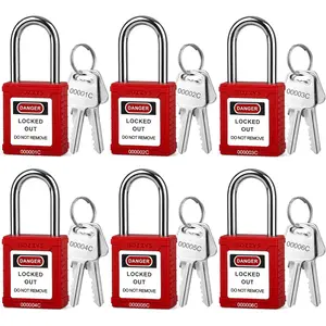 Lockout Tagout Locks,6Pack Red Loto Locks,2 Keys Per Safety Lockout Padlock,Lock Out Locks Keyed Different,Lock Out Tag Out Pad Locks Set for Industrial(BD-GT01KD-6PCS)