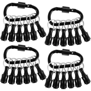 24Pcs Carabiner Bit Holder Keychain 1/4 inch Hex Shank Aluminum Alloy Screwdriver Bits Holder Lightweight Bit Holder Key Chain Quick Release Extension Bar Screw Adapter Gifts for Men (24Pcs)