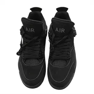 Men's High Top Basketball Shoes | Retro Black Cat Sneakers | Breathable Athletic Trainers for Casual Wear & Sports | Anti-Slip Comfortable Walking Shoes | All Black Fashion Sneakers for Men Real product shots, off-season clearance sale