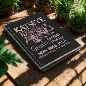Katseye Girls' Exclusive Fan Notebook, Cool Cover with Stage Scenes & Iconic Words, Y2K Style, Dual Wire Binding, Perfect Gift