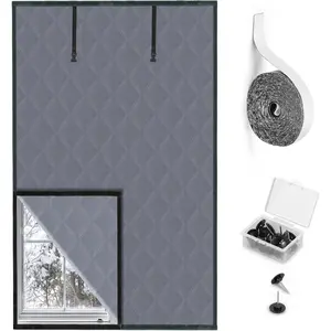 Winter Window Insulation 3 Layer 24" x 36" Thermal Insulated Window Cover Oxford Blanket with Fastener Gray Window Cover for Winter Keeping Warm Ideal Insulation Kit for Winter Window Protection
