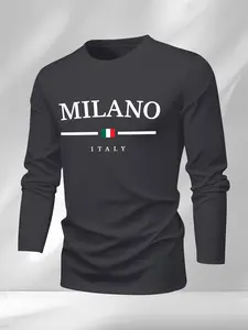 Milan print long-sleeved T-shirt