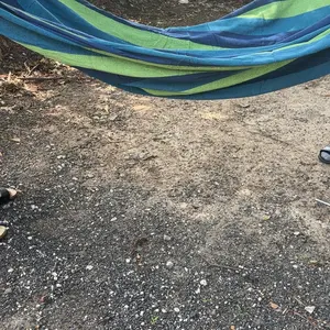 102.36×59.06 Inch Striped Canvas Double Hammock, 330 LBS Load Capacity with Hanging Ropes & Storage Bag, Folding Portable Hammocks for Camping, Backyard, Patio Outdoor Furniture