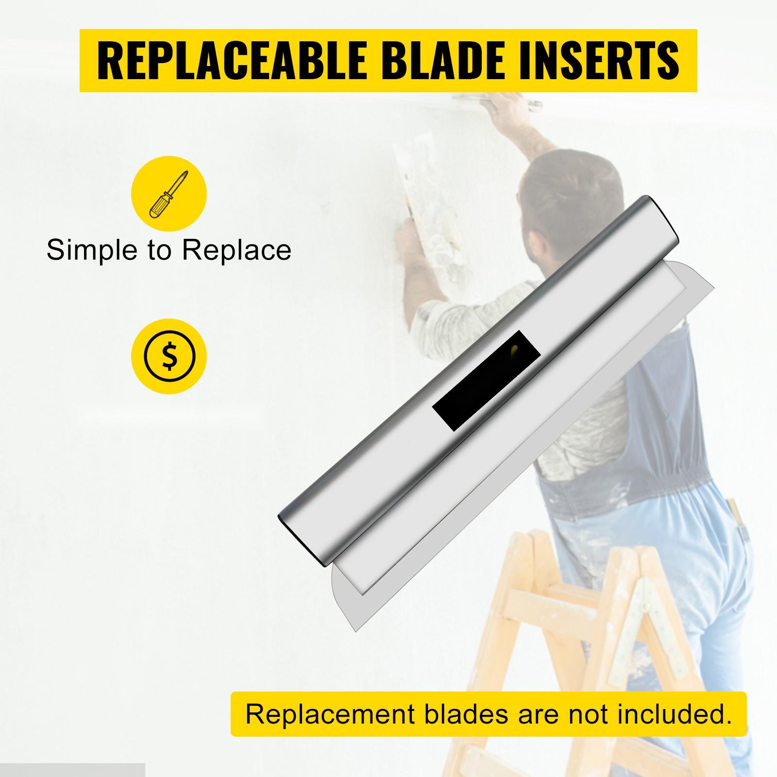 Skimming Blade Set With 25 Cm, 40 Cm And 60 Cm Blades And 35-78 In Extension Handle, European Stainless Steel Construction Knife, Aluminum Profile Smoothing Knockdown Spatula For Gyprock Drywall Wall Finishing