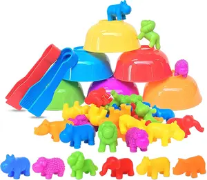 Counting & Color Sorting Animal Toys for Toddlers – Montessori Matching Game with Bowls, STEM Preschool Learning Toy Set for Kids Ages 3+, Educational Gift for Boys & Girls