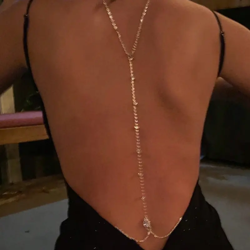 【Black Friday】1 Piece Elegant Teardrop Back Body Chain, Body Jewelry for Women, Chic Body Jewelry, Stylish and Sexy Design, All Seasons Wear, Perfect for Any Occasion, Body Jewellery