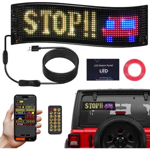 Programmable Scrolling LED Sign, 14.7"x3.6" Flexible Digital Display, USB & APP Control, Custom DIY Editor for Text, Patterns & Animations,  for , Store, School, Hotel