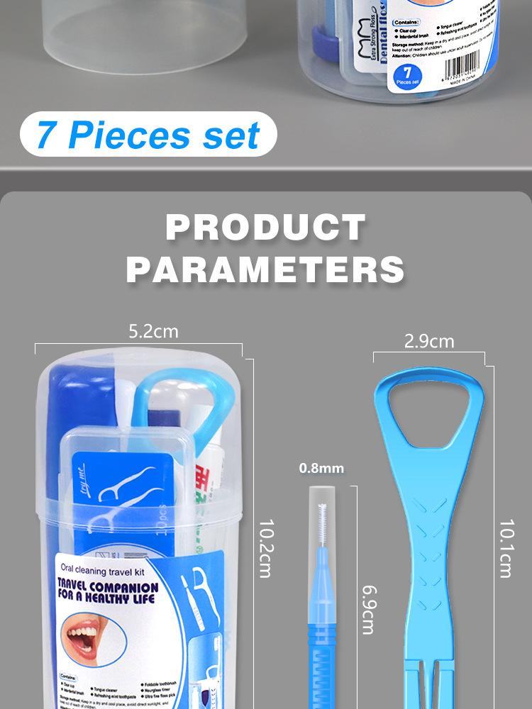 Cross- border Hot- Selling Orthodontic Care Kit in Stock for Wholesale: Toiletry Bag with Toothbrush, Dental Floss, and Interdental Brushes—Travel- Size Cleaning Set