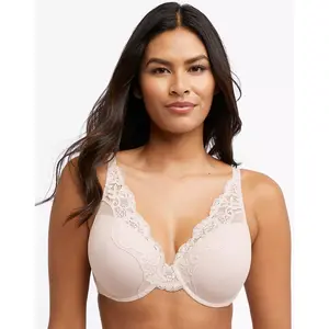 Bali One Smooth U Comfort Stretch Lace Underwire Bra Sandshell 38DD Women's